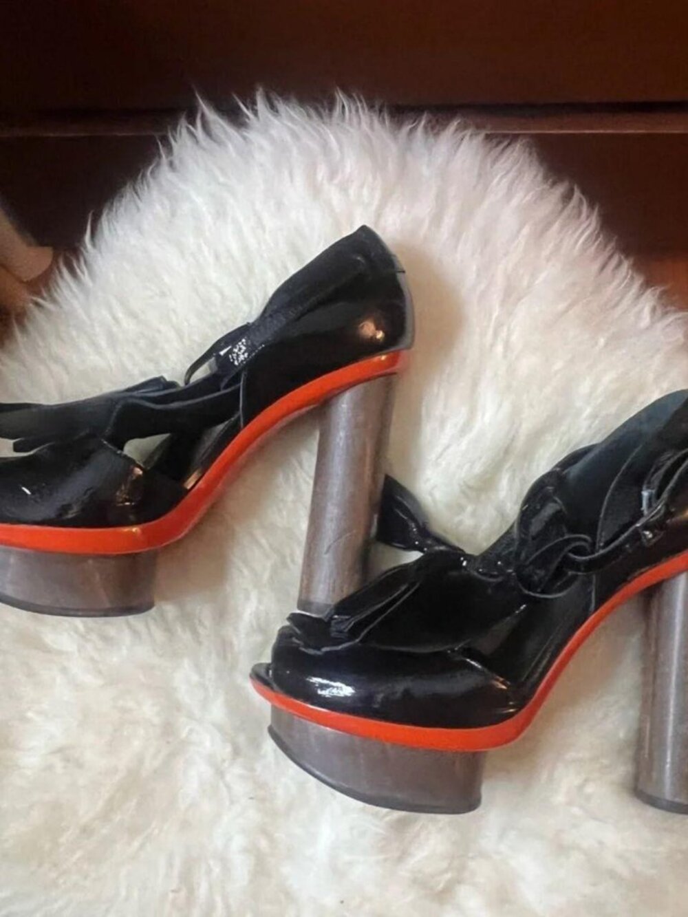 Shinny Loafer Style Heels
